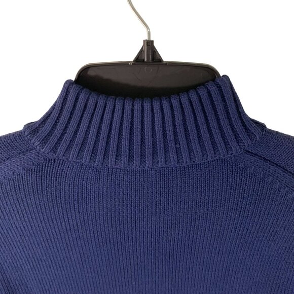 IZOD Mens Medieval Blue Nordic Pattern Knit Sweater Medium - Picture 7 of 10